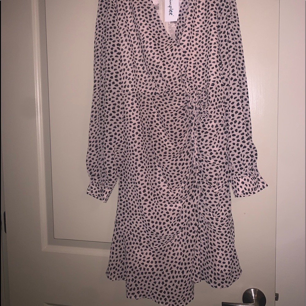 New Shein Mini Scrunched Tie Dress